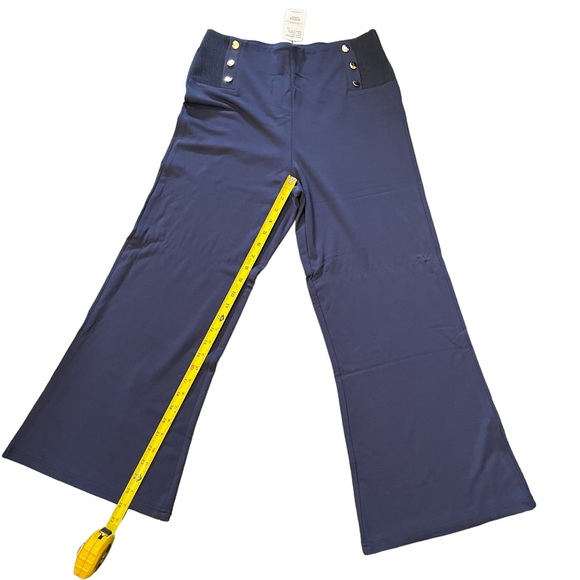 SUSANNE BETRO NWT BUTTON DETAIL HIGH WAISTER LEGGING PANT BLUE SIZE L - Picture 3 of 14